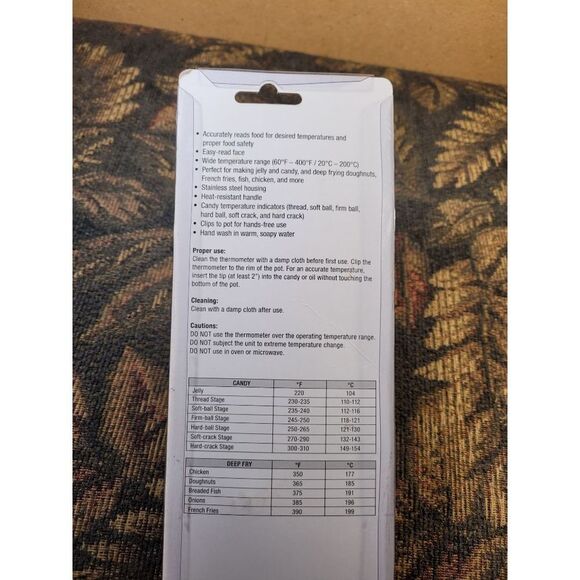 Harold Import Company Candy/Jelly Deep Fry Thermometer- NIP - Picture 4 of 5